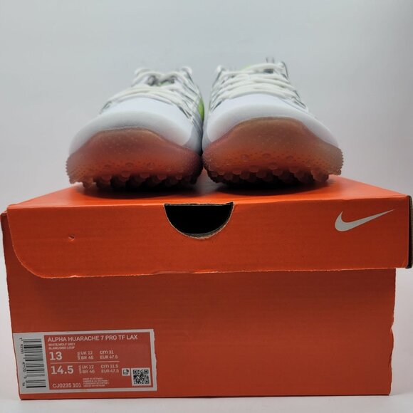 Nike Alpha Huarache 7 Pro TF Lax Men's White Gray Shoes CJ0235-101 US Sz 13 NWB - Picture 2 of 9